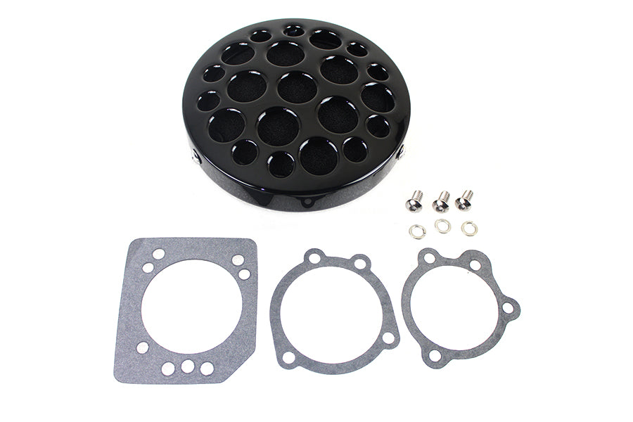 Wyatt Gatling Black Drilled CV Air Cleaner 1988 / 2006 XL 1990 / 2015 FXST 1990 / 2015 FLST 1990 / 2007 FLT 1991 / 2017 FXD 1990 / 1994 FXR