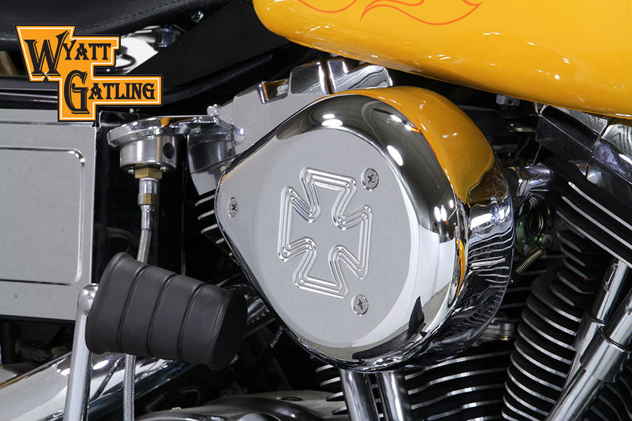 Chrome Wyatt Gatling Air Cleaner Assembly 1993 / 2007 FXST 1993 / 2007 FXD