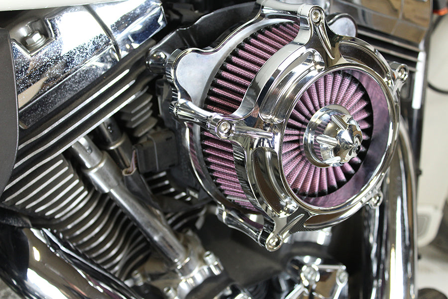 Exposed Filter Air Cleaner Kit Chrome 2008 / 2016 FLT 2008 / 2016 FLHTCUTG 2016 / 2017 FXDLS 2016 / 2017 FXST 2016 / 2017 FLST 2014 / 2015 FLSTNSE 2013 / 2014 FXBSE 2011 / 2012 FLSTSE