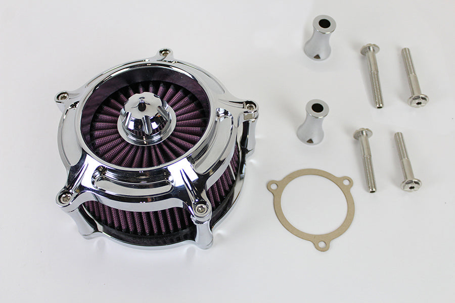 Exposed Filter Air Cleaner Kit Chrome 2008 / 2016 FLT 2008 / 2016 FLHTCUTG 2016 / 2017 FXDLS 2016 / 2017 FXST 2016 / 2017 FLST 2014 / 2015 FLSTNSE 2013 / 2014 FXBSE 2011 / 2012 FLSTSE