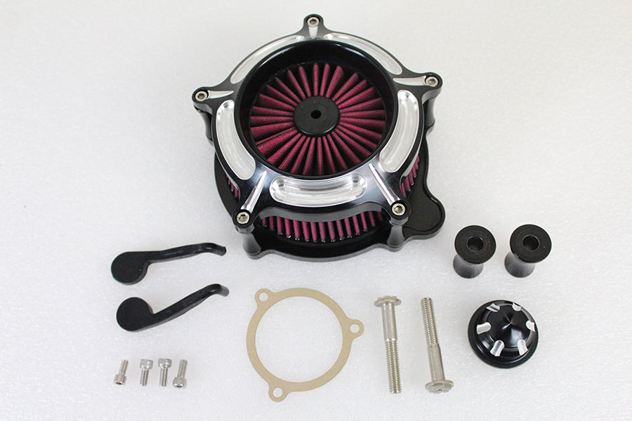 Exposed Filter Air Cleaner Kit Black 2008 / 2016 FLT 2008 / 2016 FLHTCUTG models2016 / 2017 FXDLS 2016 / 2017 FXST 2016 / 2017 FLST 2014 / 2015 FLSTNSE 2013 / 2014 FXBSE 2011 / 2012 FLSTSE