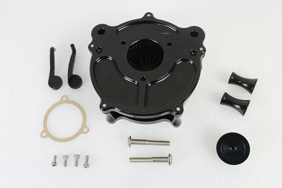 Exposed Filter Air Cleaner Kit Black 2008 / 2016 FLT 2008 / 2016 FLHTCUTG models2016 / 2017 FXDLS 2016 / 2017 FXST 2016 / 2017 FLST 2014 / 2015 FLSTNSE 2013 / 2014 FXBSE 2011 / 2012 FLSTSE