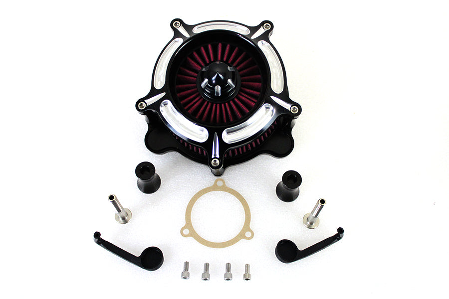 Exposed Filter Air Cleaner Kit Black 2001 / 2015 FLST with Carburetor or EFI1999 / 2015 FXST with Carburetor or EFI1999 / 2017 FXD with Carburetor or EFI, except FXDLS2002 / 2007 FLT with EFI1999 / 2006 FLT with Carburetor