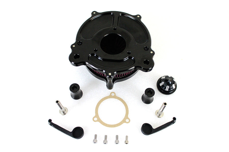 Exposed Filter Air Cleaner Kit Black 2001 / 2015 FLST with Carburetor or EFI1999 / 2015 FXST with Carburetor or EFI1999 / 2017 FXD with Carburetor or EFI, except FXDLS2002 / 2007 FLT with EFI1999 / 2006 FLT with Carburetor