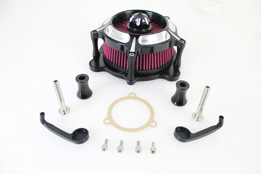 Exposed Filter Air Cleaner Kit Black 2001 / 2015 FLST with Carburetor or EFI1999 / 2015 FXST with Carburetor or EFI1999 / 2017 FXD with Carburetor or EFI, except FXDLS2002 / 2007 FLT with EFI1999 / 2006 FLT with Carburetor