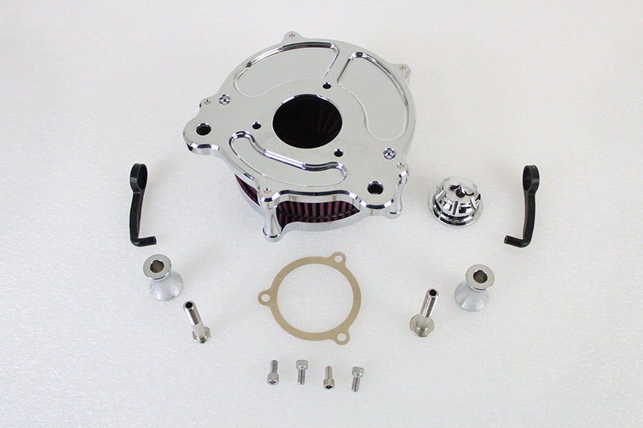Exposed Filter Air Cleaner Kit Chrome 2001 / 2015 FLST with Carburetor or EFI1999 / 2015 FXST with Carburetor or EFI1999 / 2017 FXD with Carburetor or EFI, except FXDLS2002 / 2007 FLT with EFI1999 / 2006 FLT with Carburetor