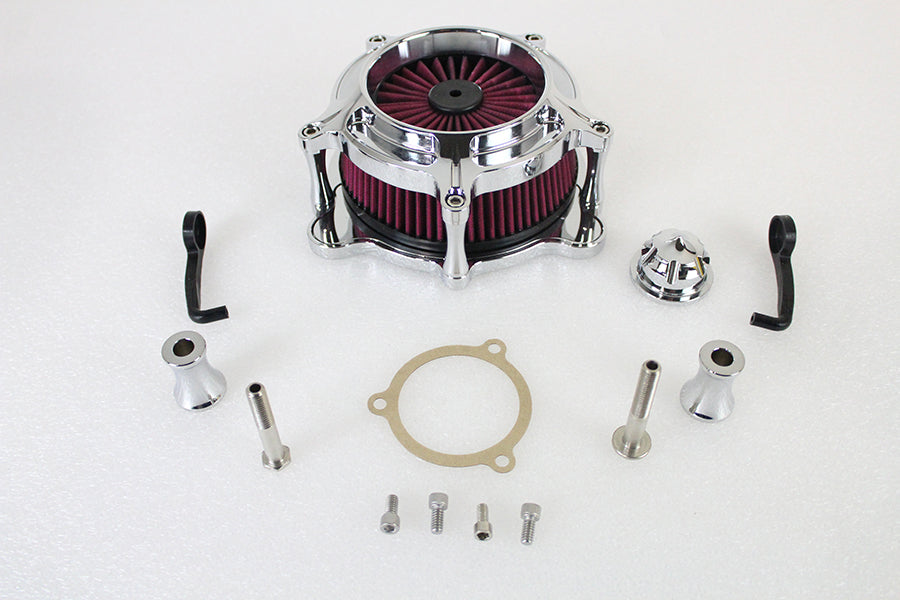 Exposed Filter Air Cleaner Kit Chrome 2001 / 2015 FLST with Carburetor or EFI1999 / 2015 FXST with Carburetor or EFI1999 / 2017 FXD with Carburetor or EFI, except FXDLS2002 / 2007 FLT with EFI1999 / 2006 FLT with Carburetor
