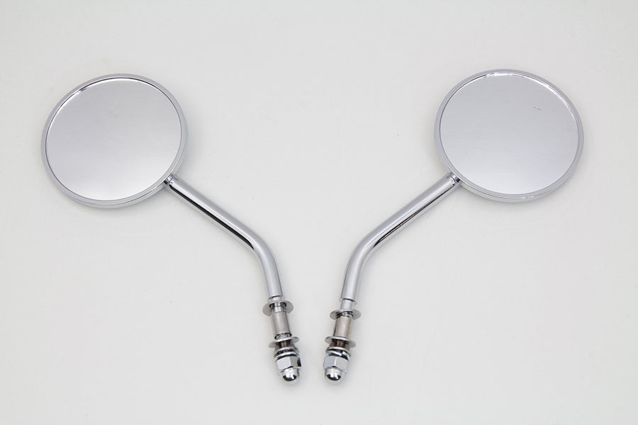 Mini Round Mirror Set Chrome 0 /  All models for left and right side application