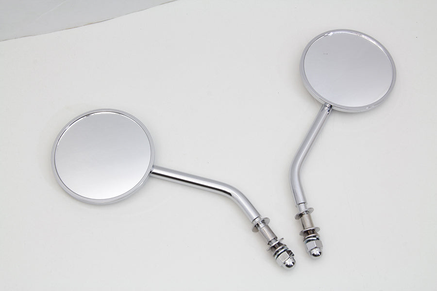 Mini Round Mirror Set Chrome 0 /  All models for left and right side application