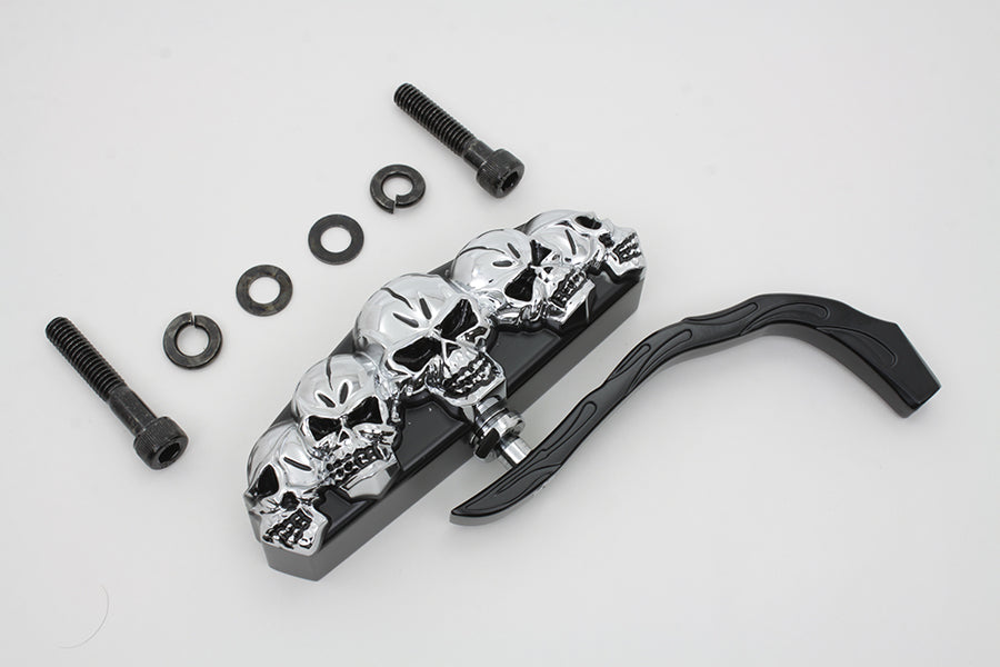 Black 5 Skull Mirror with Billet Worm Stem 1965 / UP All models for right or left side application
