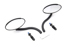 Load image into Gallery viewer, Wyatt Gatling Black Oval Mirror Set with Contour Round Stems 1965 / UP All models for left and right side application