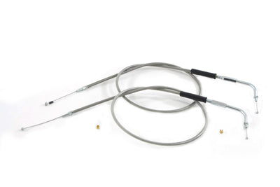 Stainless Steel Throttle and Idle Cable Set 1994 / 1995 FLHR 1990 / 1995 FLHT 1990 / 1993 FLT