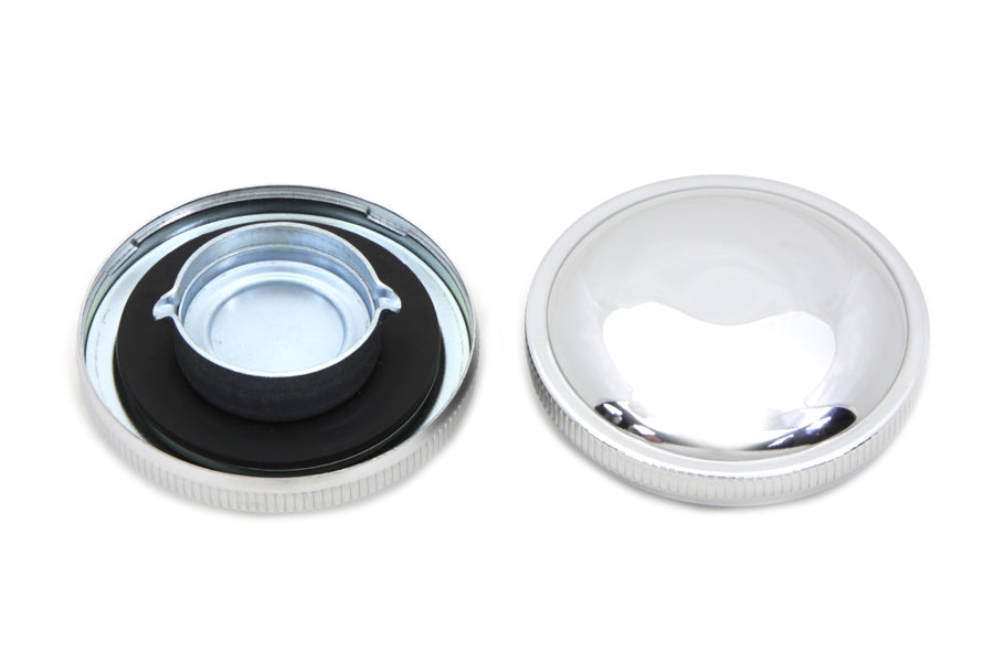 Stock Style Gas Cap Set Vented and Non-Vented Chrome 1973 / 1982 FL 1979 / 1982 FXS