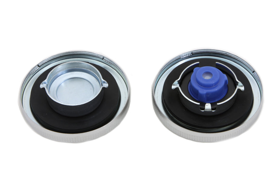 Stock Style Gas Cap Set Vented and Non-Vented Chrome 1973 / 1982 FL 1979 / 1982 FXS