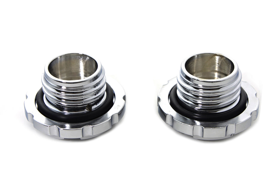 Chrome Techno Style Vented and Non-Vented Gas Cap Set 1996 / 1999 FXST 1996 / 1999 FLST