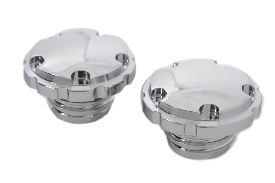 Chrome Techno Style Vented and Non-Vented Gas Cap Set 1996 / 1999 FXST 1996 / 1999 FLST
