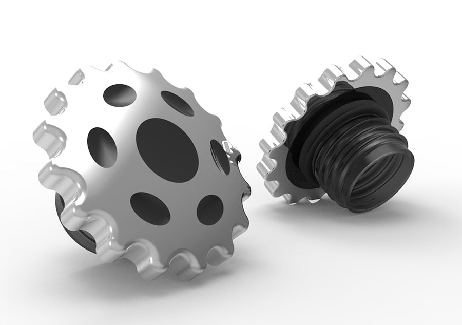 Sprocket Gas Cap Set Vented and Non-Vented Chrome 1996 / 1999 FXST 1996 / 1999 FLST