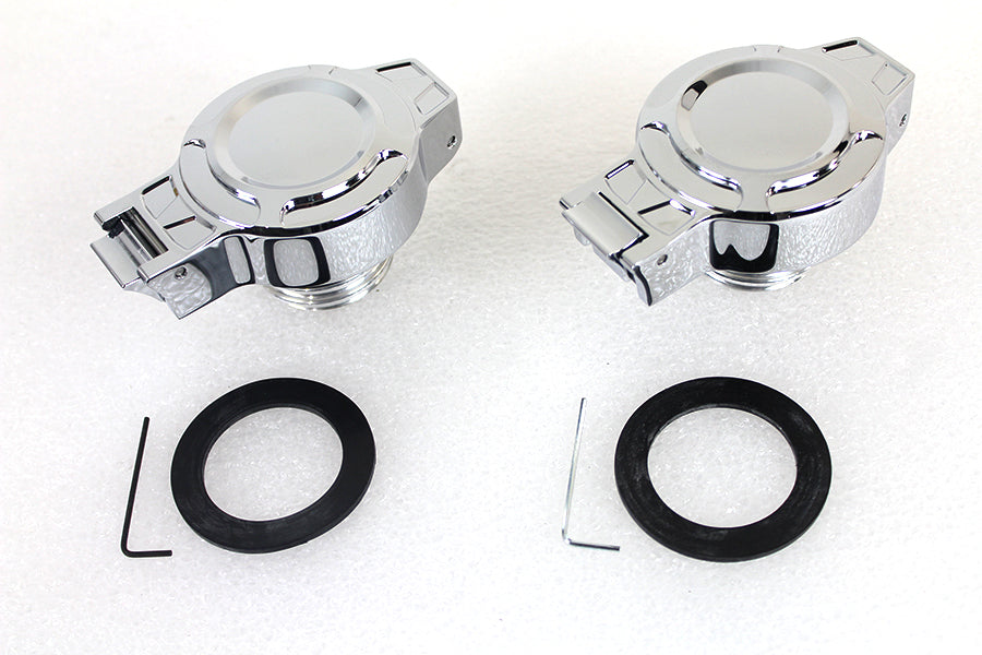 Flip Up Gas Cap Set Chrome 1996 / 1999 FLST 1996 / 1999 FXST