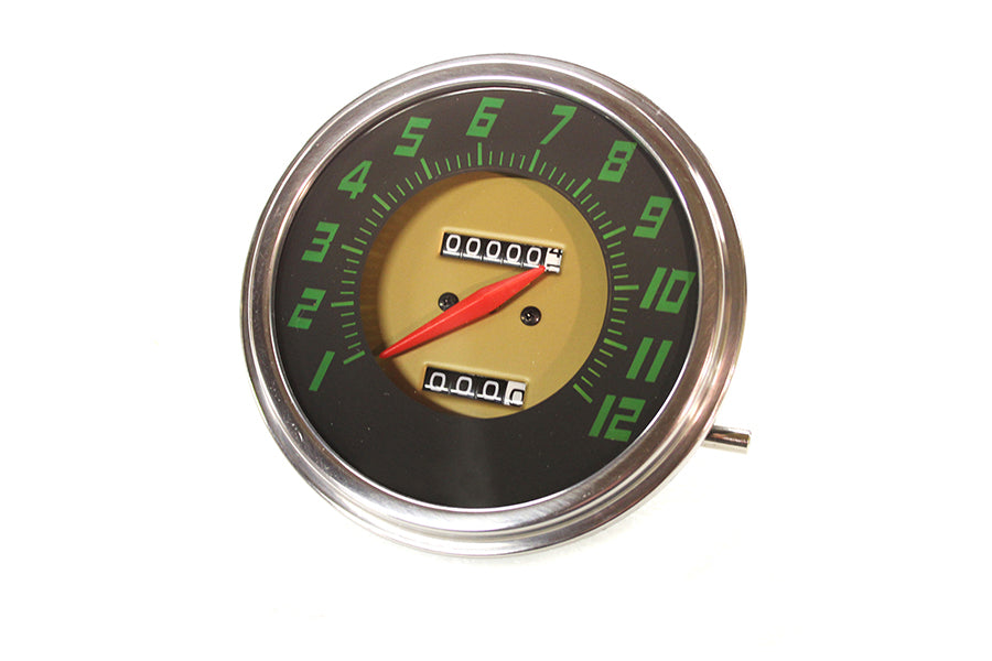 FLH 2:1 Ratio Replica Green Face Speedometer 1956 / 1961 FL