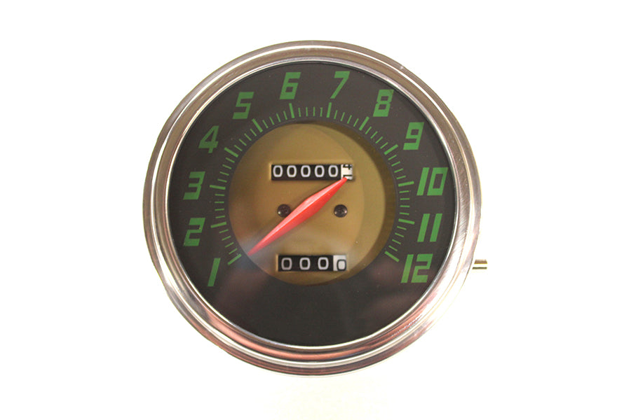 FLH 2:1 Ratio Replica Green Face Speedometer 1956 / 1961 FL