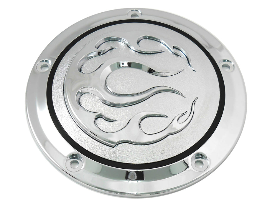 Chrome 5-Hole Flame Derby Cover 1999 / 2018 FXST 1999 / 2018 FLST 1999 / 2015 FLT 1999 / 2017 FXD