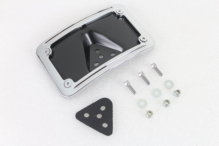 License Plate Bracket Curved Laydown Style Chrome Billet 1973 / 1984 FX 1973 / 1984 FL 1973 / UP XL 1982 / 1994 FXR 1982 / 1994 FXR 1991 / 2017 FXD