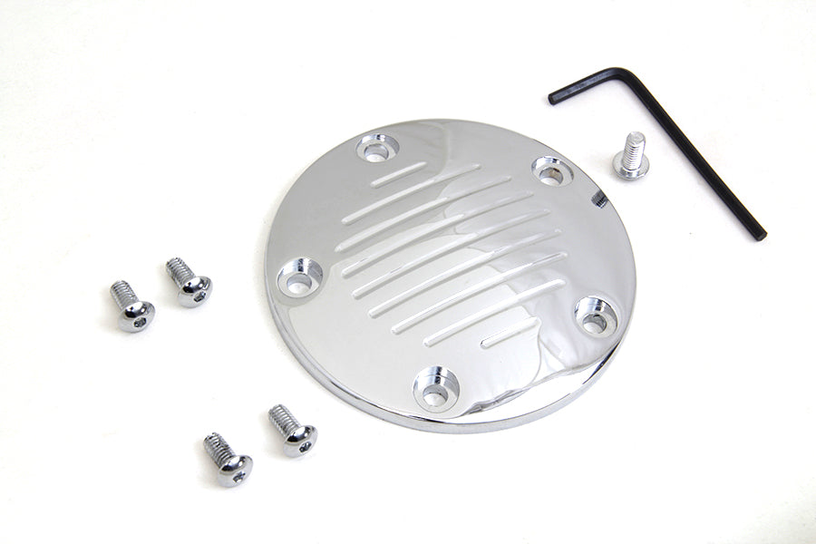 Grooved Ignition System Cover 5-Hole Chrome 1999 / UP FXST 1999 / 2015 FLT 1999 / 2017 FXD 1999 / UP FLST