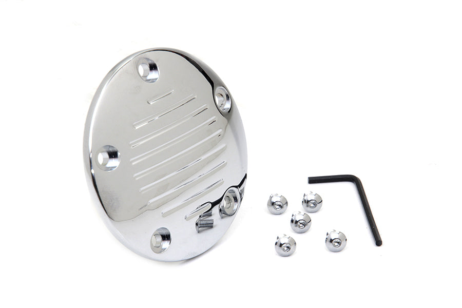 Grooved Ignition System Cover 5-Hole Chrome 1999 / UP FXST 1999 / 2015 FLT 1999 / 2017 FXD 1999 / UP FLST