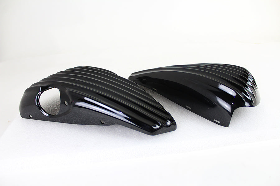 Finned Oil Tank and Battery Side Cover Set Gloss Black 2004 / 2014 XL