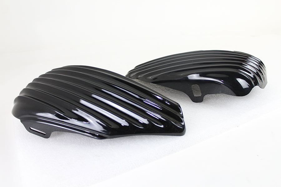 Finned Oil Tank and Battery Side Cover Set Gloss Black 2004 / 2014 XL