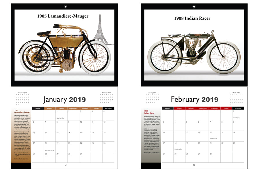 2019 Motorcyclepedia Museum Calendar 0 /  Custom