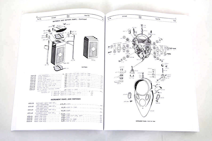 1936-1947 Knucklehead and 1937-1948 UL Parts Book 1941 / 1947 FL 1936 / 1940 EL 1937 / 1948 UL