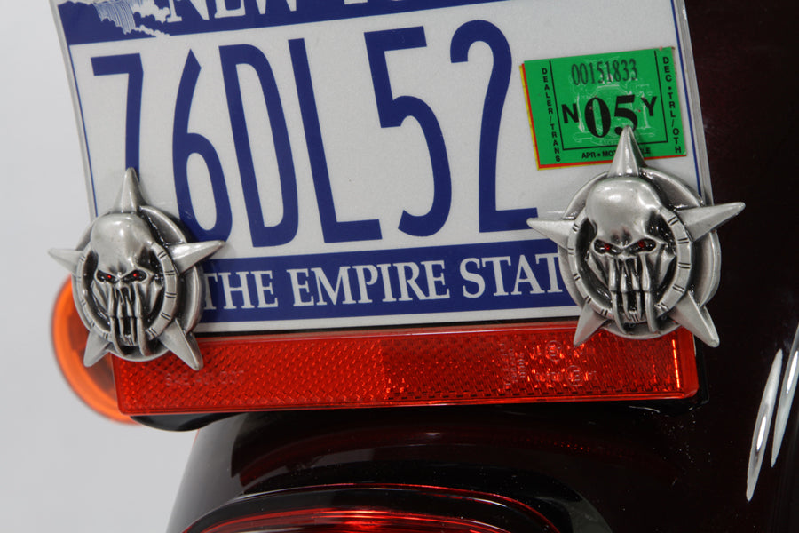 Skull on Star License Plate Topper Set 0 /  All models