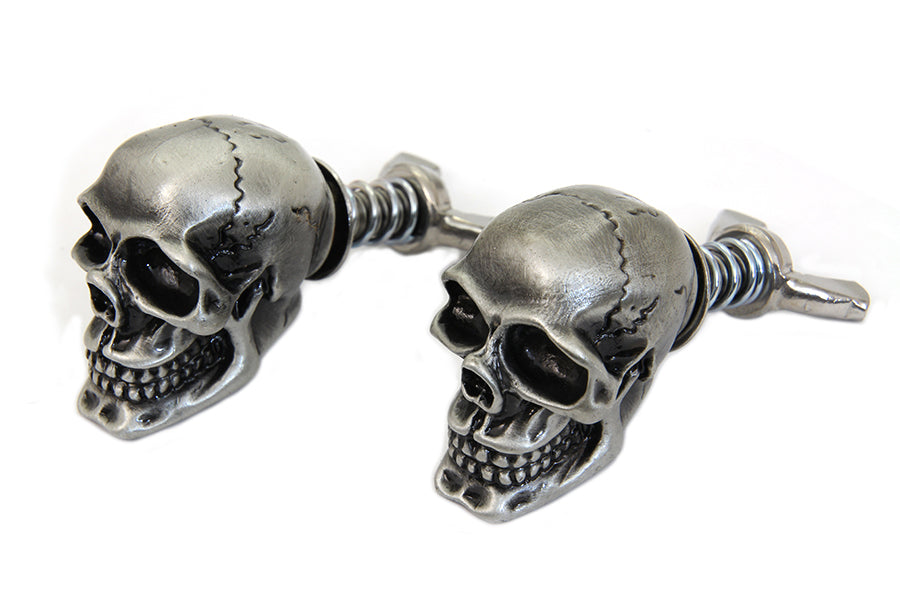 Silver Skull License Plate Bolt Set 0 /  Custom application