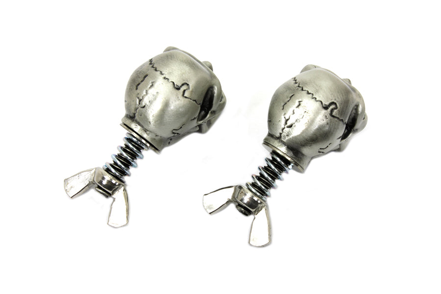 Silver Skull License Plate Bolt Set 0 /  Custom application