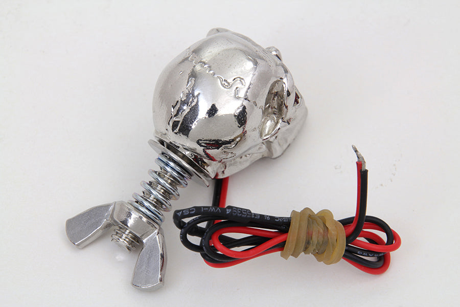 Silver Skull License Plate Bolt Set with LED 0 /  Custom application