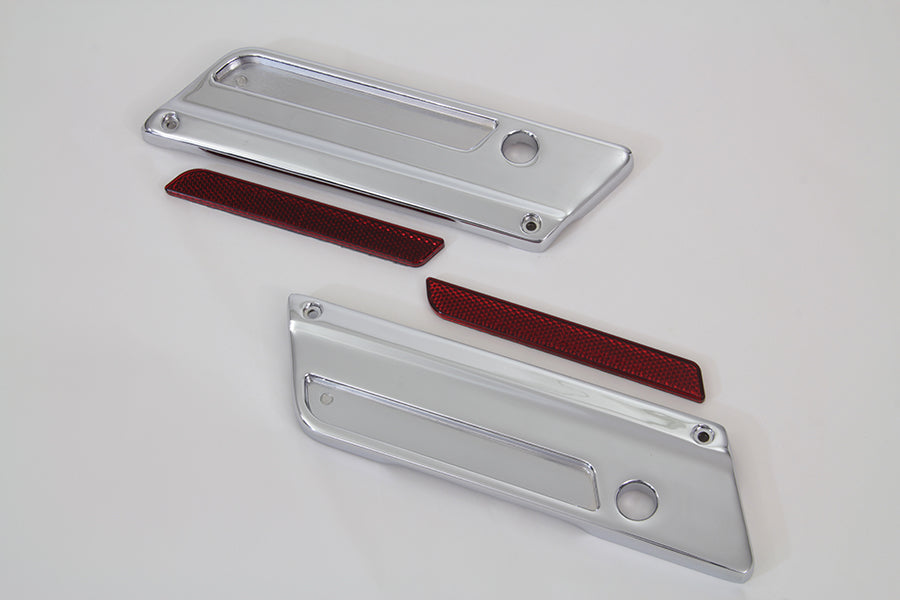 Wyatt Gatling Saddlebag Face Plate with Red Reflector Set 1993 / 2013 FLT