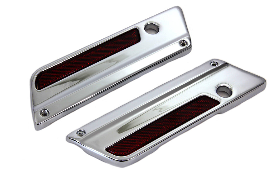 Wyatt Gatling Saddlebag Face Plate with Red Reflector Set 1993 / 2013 FLT
