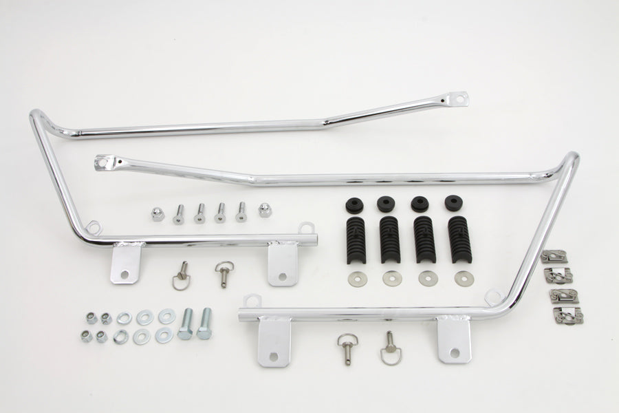 Wyatt Gatling Saddlebag Brackets and Stud Kit Chrome 1984 / 2017 FXST 1986 / 2017 FLST