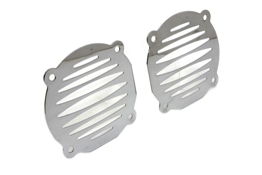 Chrome Milled Slots Speaker Grill Set 1996 / 2013 FLT with Bat Wing Style Fairings