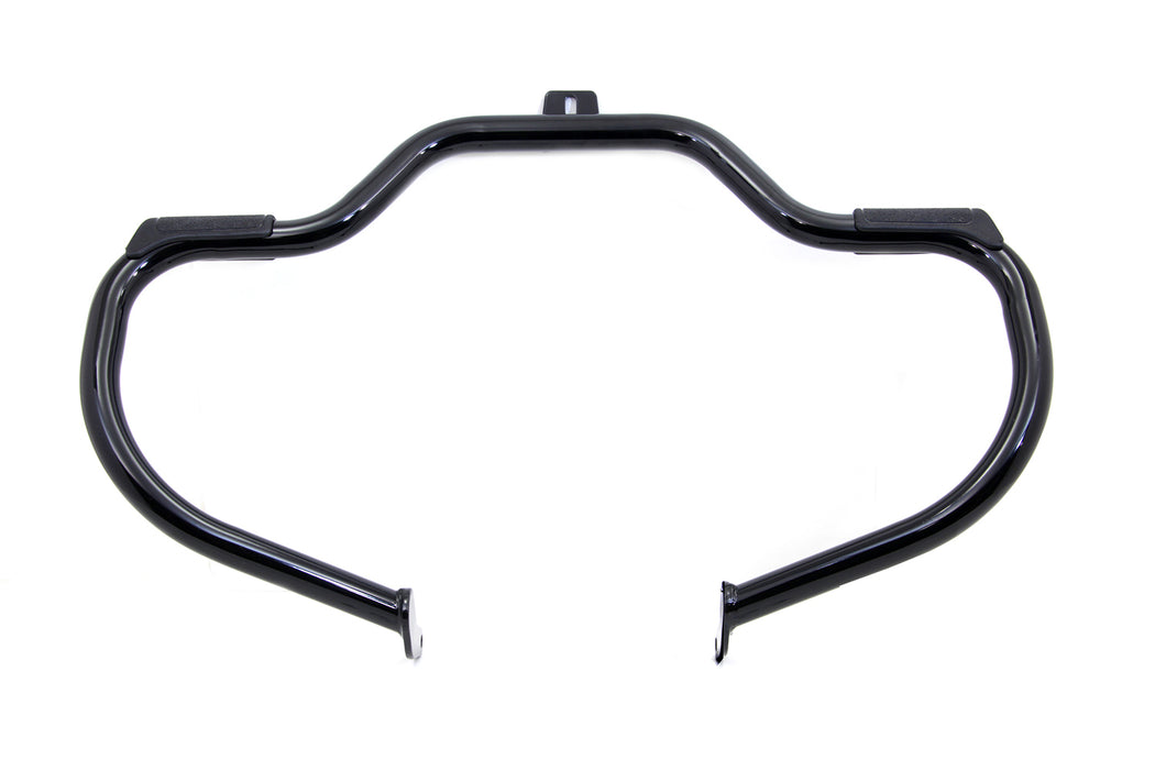 Black Front Engine Bar with Footpeg Pads 2000 / 2017 FLST