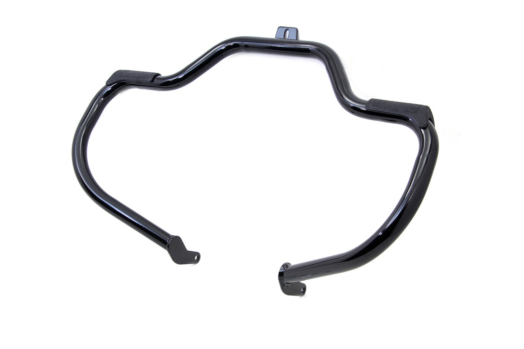 Black Front Engine Bar with Footpeg Pads 2000 / 2017 FLST