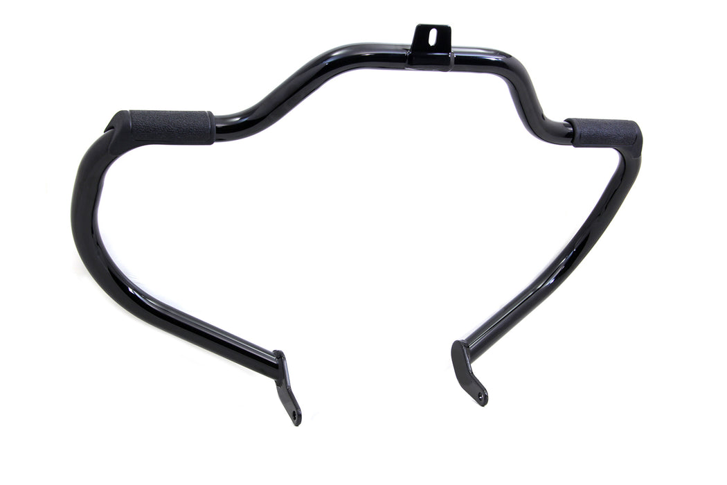 Black Front Engine Bar with Footpeg Pads 2000 / 2017 FLST