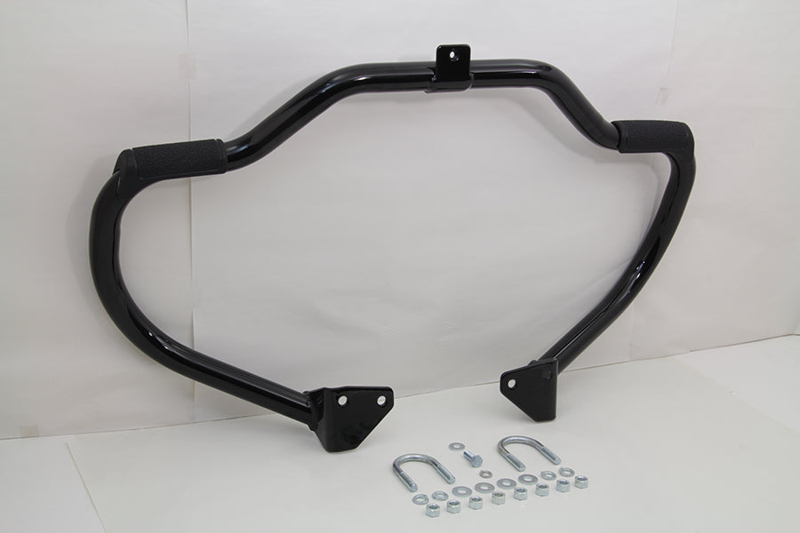 Black Front Engine Bar with Footpeg Pads 2006 / 2017 FXD with mid or forward controls2006 / 2017 FXDWG with mid or forward controls