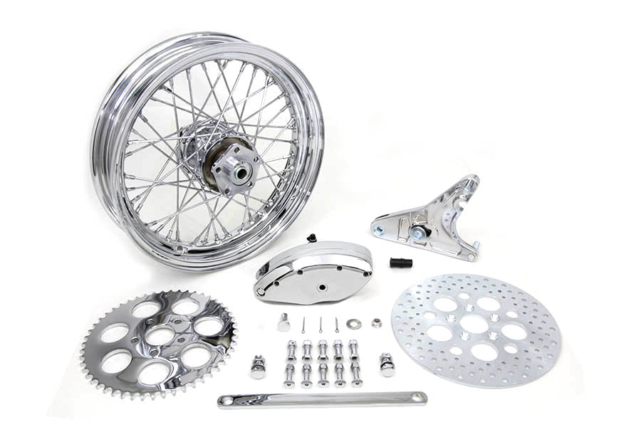 16" x 3.00 Rear Wheel Kit with Caliper Chrome 1973 / 1985 FX 1973 / 1985 FL