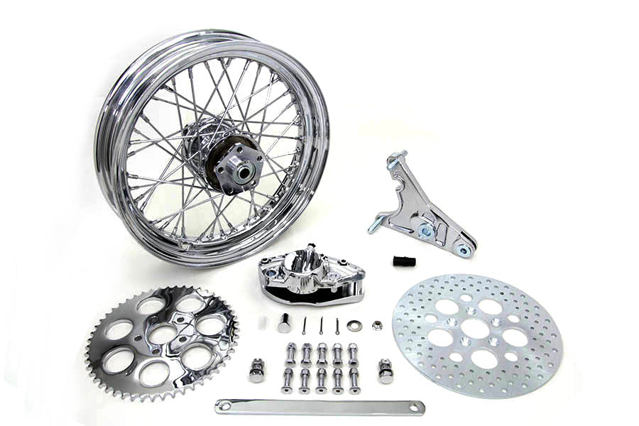 16" x 3.00 Rear Wheel Kit with Caliper Chrome 1973 / 1985 FX 1973 / 1985 FL