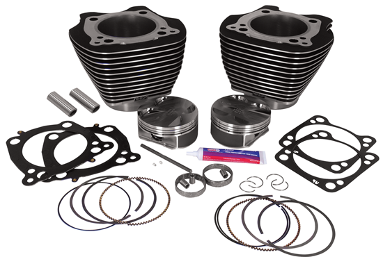 Big Bore Kit S&S 128" M8 Kit Fits Touring 2017 / Later Softail 2018 / L 4-1 / 2"Stroke Inc Gaskt Black / Gra