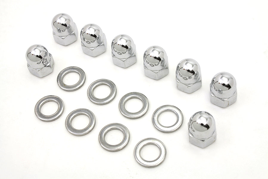 Chrome Cylinder Base Acorn Nut and Washer 1941 / 1977 FL 1971 / 1977 FX 1936 / 1940 EL
