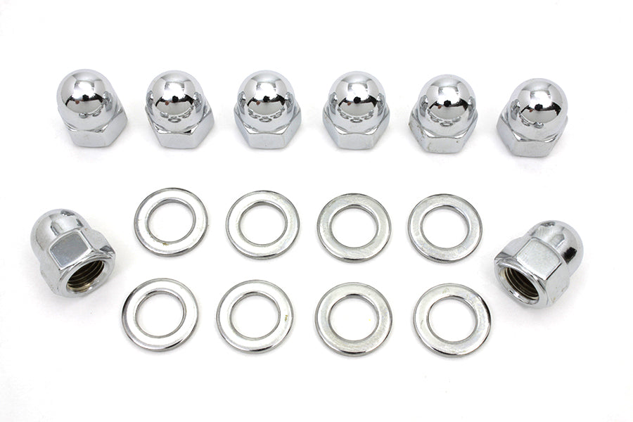 Chrome Cylinder Base Acorn Nut and Washer 1941 / 1977 FL 1971 / 1977 FX 1936 / 1940 EL