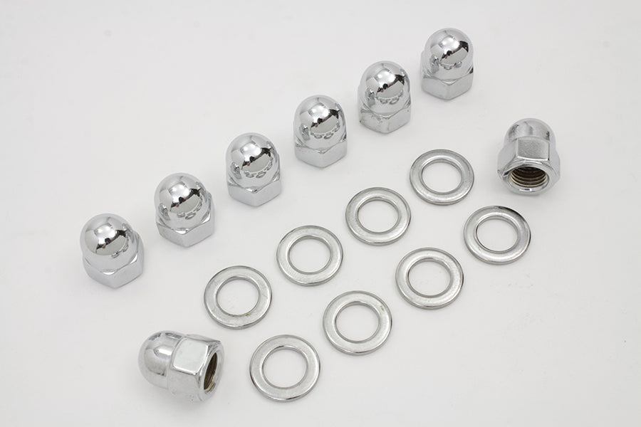 Chrome Cylinder Base Acorn Nut and Washer 1941 / 1977 FL 1971 / 1977 FX 1936 / 1940 EL